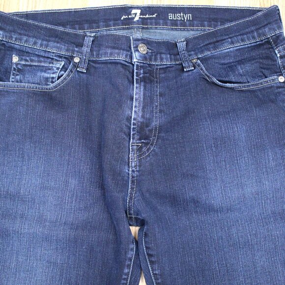 36x34 7 FOR ALL MANKIND AUSTYN RELAXED-STRAIGHT LEG JEANS COTTON/SPANDEX 36W - Picture 4 of 6